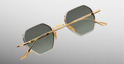 Ottica Mondello Roma - Jacques Marie Mage - JMMRMT-12M - VERLAINE - MUSKET - Titanium - shape Octagonal - Gold - EYEWEAR - SUNGLASSES - Unisex,Uomo,Donna,Women,Men - lens Green - Made In Japan