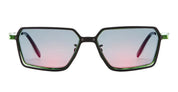 Ottica Mondello Roma - Kuboraum - KRSH15HB0000004R - MASK H15 HB - HAMBURGER BAHNHOF - Metal - shape Rectangular - green - EYEWEAR - SUNGLASSES - Unisex,Uomo,Donna,Women,Men - lens Gradient blue - Made In Italy