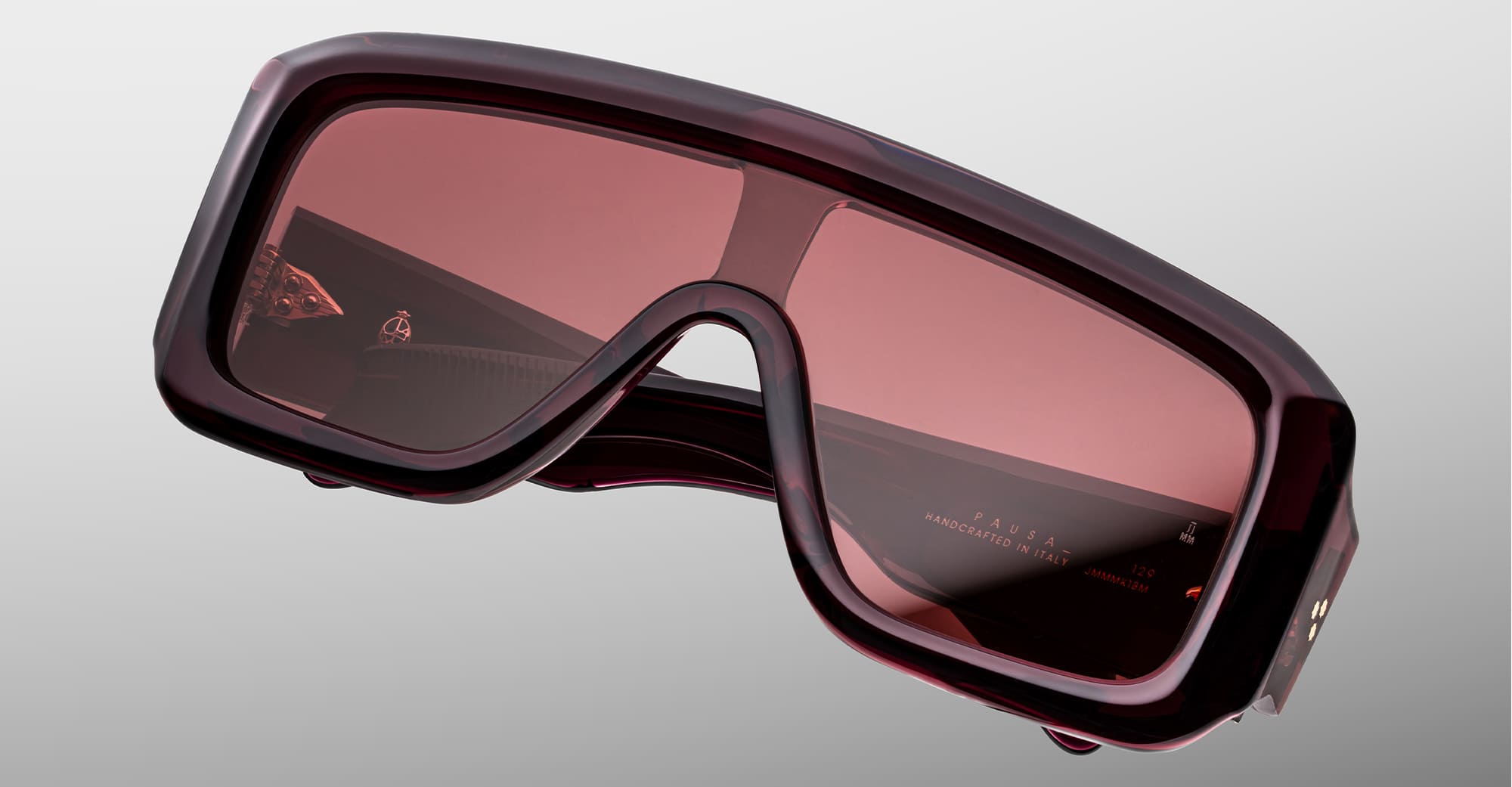 Ottica Mondello Roma - Jacques Marie Mage - JMMMK-18M - PAUSA - AMARENA - titanium, acetate - shape Mask - red - EYEWEAR - SUNGLASSES - Unisex,Uomo,Donna,Women,Men - lens red - Made In Italy