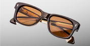 Ottica Mondello Roma - Jacques Marie Mage - JMMJFT-6H - JEFF GOLDBLUM FOR JMM: FLY - LONDON - Acetate - shape Rectangular - brown - EYEWEAR - SUNGLASSES - Unisex,Uomo,Donna,Women,Men - lens orange - Made In Japan