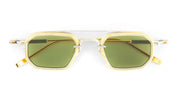 Ottica Mondello Roma - Sato - Kursa-P-YG-1 - Kursa - Platinum / Yellow Gold - Titanium - shape Rectangular - silver, gold - EYEWEAR - SUNGLASSES - Unisex,Uomo,Donna,Women,Men - lens Green - Made In Japan