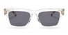 Ottica Mondello Roma - Akoni - AKS-113C-56 - COLUMBA - CRYSTAL CLEAR / WHITE GOLD - 56 - Acetate - shape Squared - transparent - EYEWEAR - SUNGLASSES - Unisex,Uomo,Donna,Women,Men - lens dark grey - Made In Japan