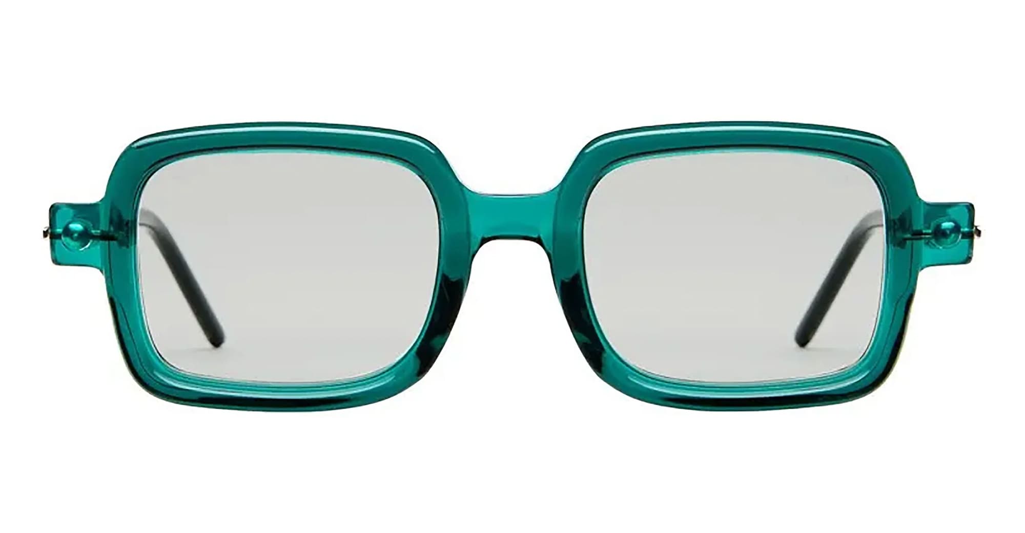 Ottica Mondello Roma - Kuboraum - KRS0P2HB0000002F - MASK P2 HB - HAMBURGER BANOFF - Metal - shape Rectangular - green - EYEWEAR - SUNGLASSES - Unisex,Uomo,Donna,Women,Men - lens light grey - Made In Italy