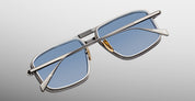 Ottica Mondello Roma - Jacques Marie Mage - JMMER-2H - EARL - ANTIQUE SILVER - Titanium - shape Navigator - Silver - EYEWEAR - SUNGLASSES - Unisex,Uomo,Donna,Women,Men - lens Blue - Made In Japan