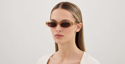 Ottica Mondello Roma - Saint Laurent - SL 557 SHADE-007 - SL 557 SHADE-007 - YELLOW - Acetate - shape Oval - yellow - EYEWEAR - SUNGLASSES - Donna,Women - lens violet - Made In Italy