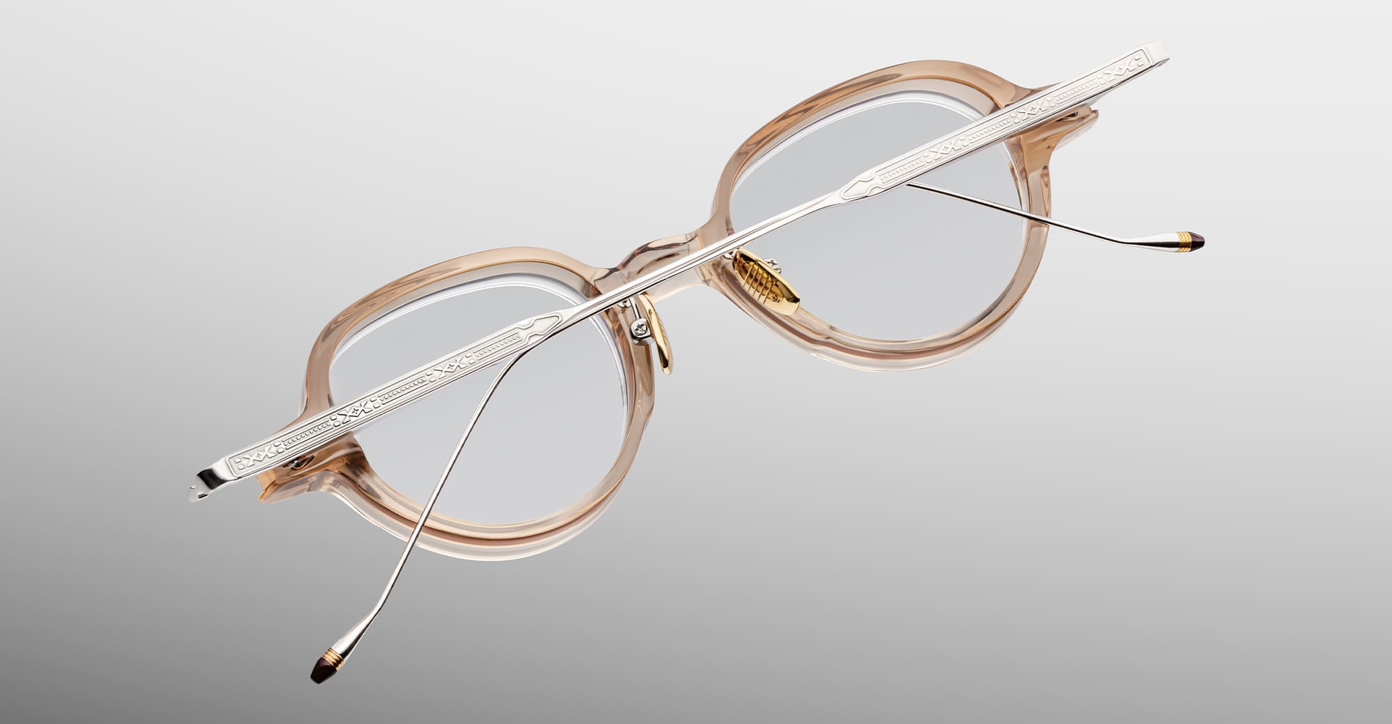 Ottica Mondello Roma - Jacques Marie Mage - JMMCRV-76 - CLARK VU - SAND RX - Acetate, titanium - shape Round - beige - EYEWEAR - EYEGLASSES - Unisex,Uomo,Donna,Women,Men - lens Clear - Made In Japan