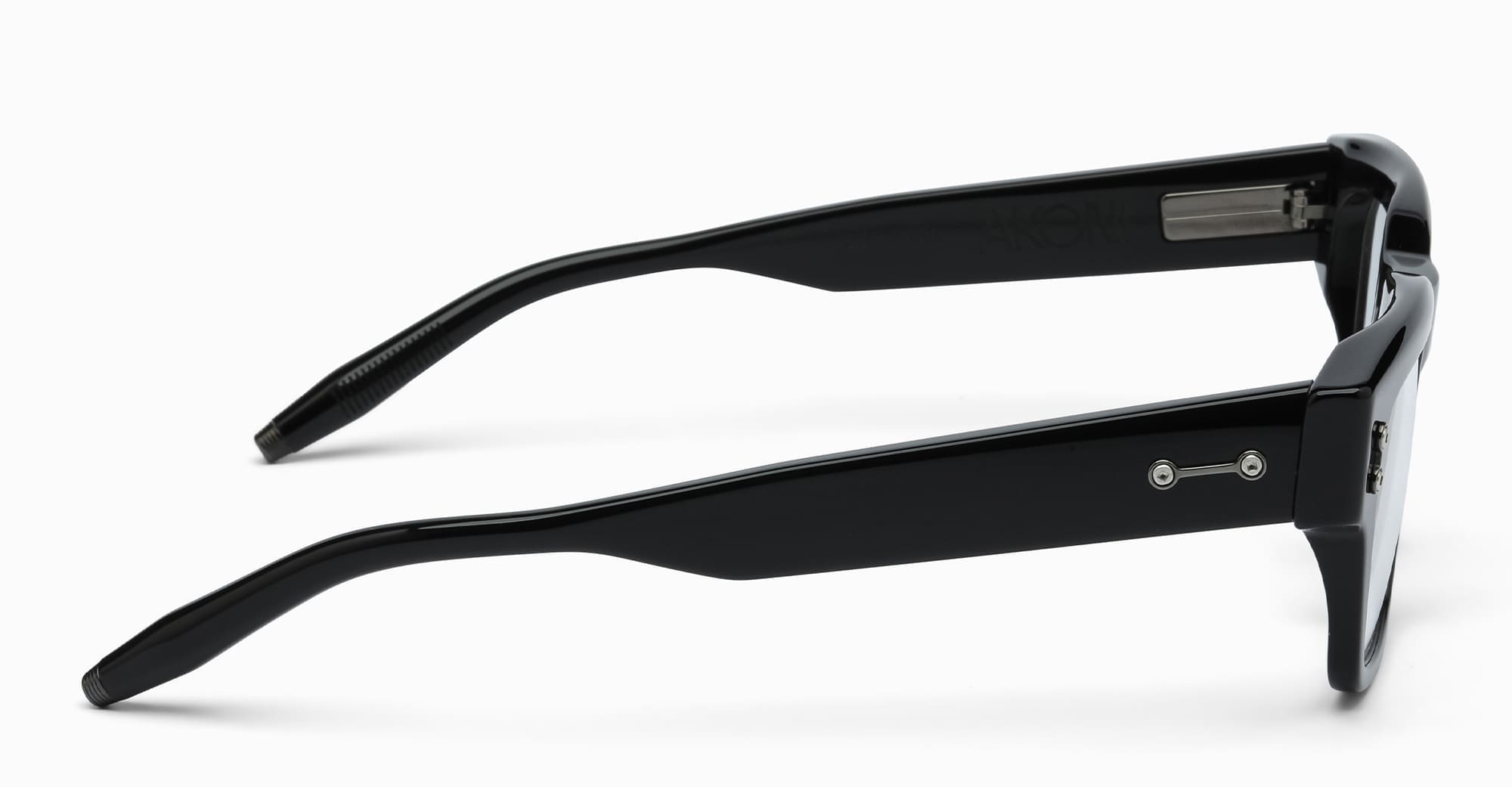 Ottica Mondello Roma - Akoni - AKX-100H-50 - COLUMBA - BLACK / BLACK RHODIUM RX - Acetate - shape  - Black, Grey - EYEWEAR - EYEGLASSES - Unisex,Uomo,Donna,Women,Men - lens  - Made In Japan