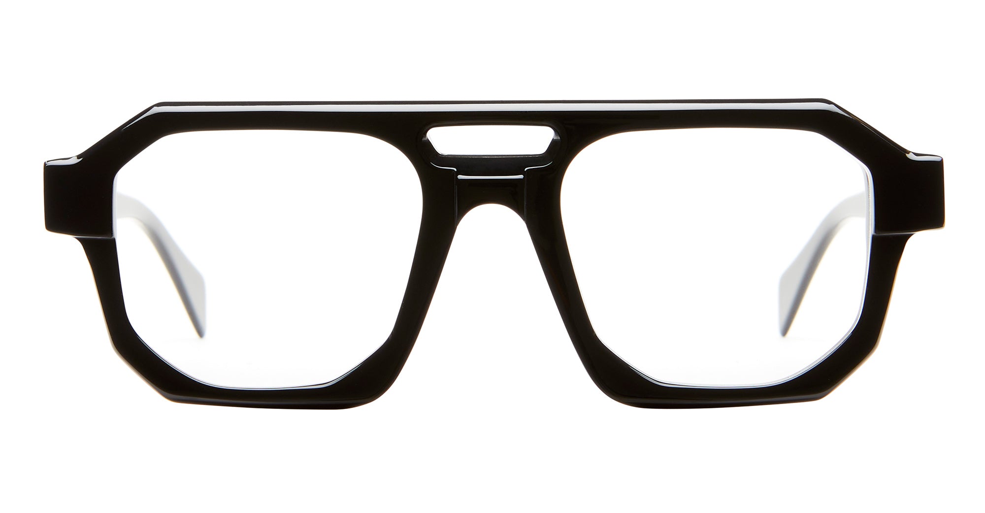 Ottica Mondello Roma - Kuboraum - KROK33BS000000OP - MASK K33 - BLACK SHINE RX - Acetate - shape Navigator - Black - EYEWEAR - EYEGLASSES - Unisex,Uomo,Donna,Women,Men - lens Clear - Made In Italy