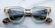 Ottica Mondello Roma - Jacques Marie Mage - JMMJU-10Y3 - DECADE COLLECTION: JULES - DUN - Acetate - shape Panto - beige - EYEWEAR - SUNGLASSES - Uomo,Men - lens Blue - Made In Japan