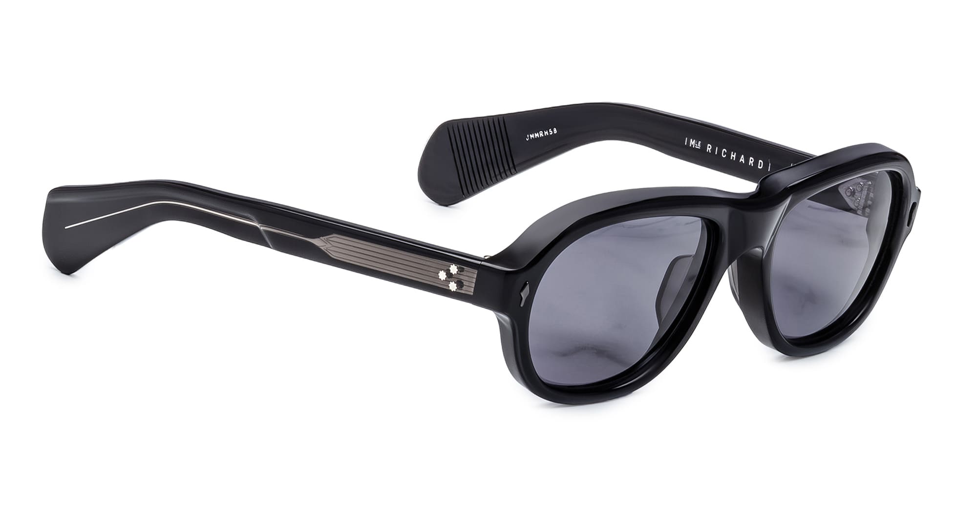 Ottica Mondello Roma - Jacques Marie Mage - JMMRH-58 - RICHARD - RAVEN - Acetate - shape Pilot - Black - EYEWEAR - SUNGLASSES - Unisex,Uomo,Donna,Women,Men - lens charcoal - Made In Japan
