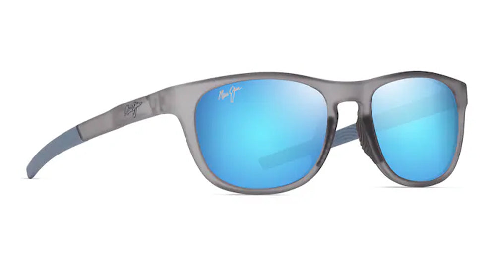 Ottica Mondello Roma - Maui Jim - MJ0597S-004 - MELEMELE - MATTE TRANSPARENT GREY / BLUE HAWAII - nylon - shape Rectangular - grey - EYEWEAR - SUNGLASSES - Unisex,Uomo,Donna,Women,Men - lens Blue - Made In Italy