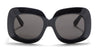 Ottica Mondello Roma - Valentino - VLS-180A-59 - VLS-180A - BLACK / V-LIGHT GOLD - Acetate - shape Squared - Black, gold - EYEWEAR - SUNGLASSES - Donna,Women - lens Grey - Made In Japan