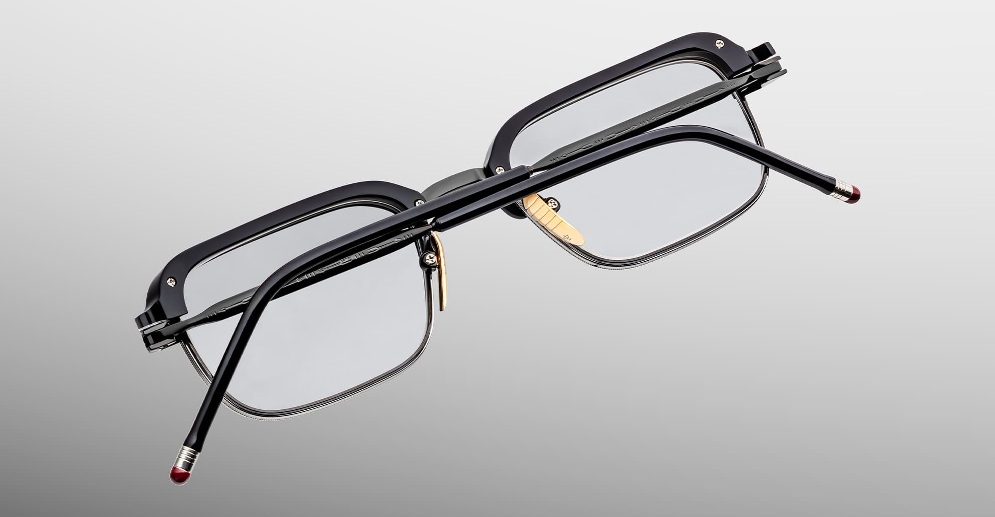 Ottica Mondello Roma - Jacques Marie Mage - JMMCMRX-19J - COMANCHE - CORBEAU RX - Titanium - shape Rectangular - Black - EYEWEAR - EYEGLASSES - Unisex,Uomo,Donna,Women,Men - lens Grey - Made In Japan