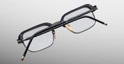 Ottica Mondello Roma - Jacques Marie Mage - JMMCMRX-19J - COMANCHE - CORBEAU RX - Titanium - shape Rectangular - Black - EYEWEAR - EYEGLASSES - Unisex,Uomo,Donna,Women,Men - lens Grey - Made In Japan