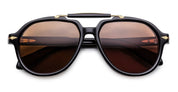 Ottica Mondello Roma - Jacques Marie Mage - JMMITR-11D - AYRTON SENNA BY JMM: 1991 in ECLIPSE 2 - Acetate - shape Pilot - Black - EYEWEAR - SUNGLASSES - Unisex,Uomo,Donna,Women,Men - lens Brown - Made In Japan