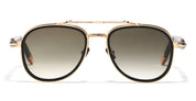 Ottica Mondello Roma - John Dalia - AKIRA-C409 - AKIRA - C409 Shiny Black / Yellow Gold / Platine  - Metal - shape Aviator - Black, gold - EYEWEAR - SUNGLASSES - Unisex,Uomo,Donna,Women,Men - lens Gradient green - Made In France