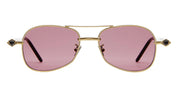 Ottica Mondello Roma - Kuboraum - KRSP75GDM00000FK - MASK P75 GDM - GOLD - metal, acetate - shape Pilot - Gold - EYEWEAR - SUNGLASSES - Unisex,Uomo,Donna,Women,Men - lens Pink - Made In Italy