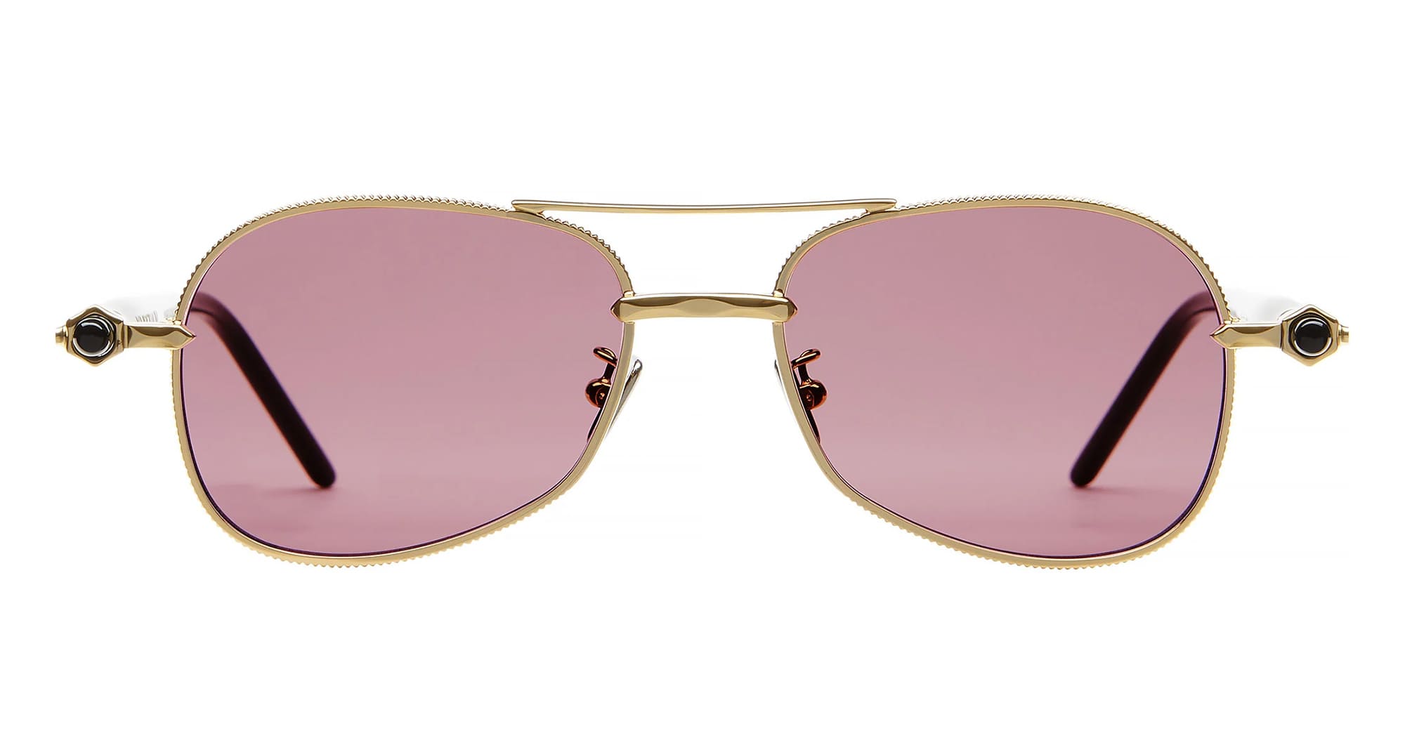 Ottica Mondello Roma - Kuboraum - KRSP75GDM00000FK - MASK P75 GDM - GOLD - metal, acetate - shape Pilot - Gold - EYEWEAR - SUNGLASSES - Unisex,Uomo,Donna,Women,Men - lens Pink - Made In Italy