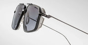 Ottica Mondello Roma - Jacques Marie Mage - JMMJG-10Y1 - DECADE COLLECTION: JAGGER - DECADE - Titanium - shape Aviator - black, silver - EYEWEAR - SUNGLASSES - Uomo,Men - lens Gradient grey - Made In Japan