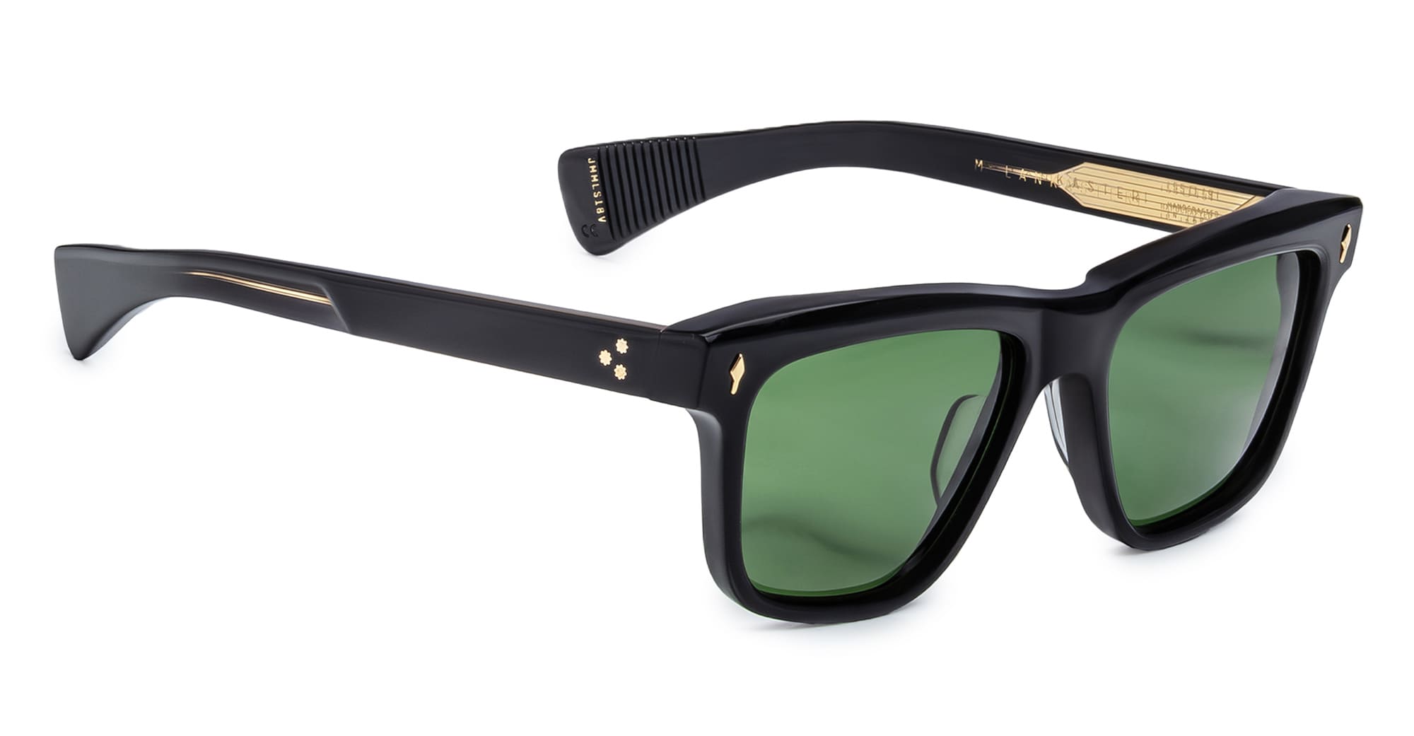 Ottica Mondello Roma - Jacques Marie Mage - JMMLS-18V - LANKASTER - VENOM - Acetate - shape Squared - Black - EYEWEAR - SUNGLASSES - Unisex,Uomo,Donna,Women,Men - lens Green - Made In Japan