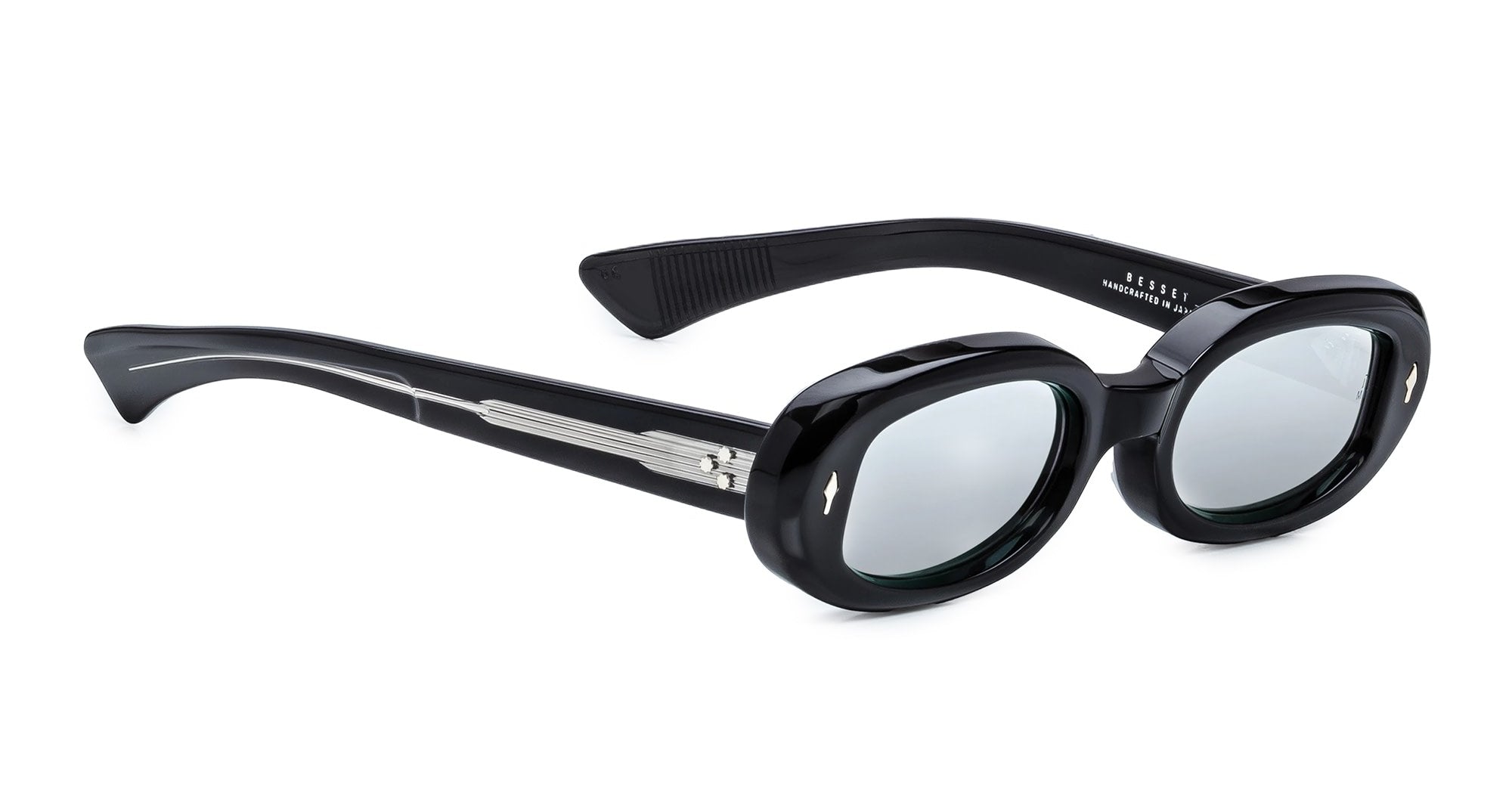 Ottica Mondello Roma - Jacques Marie Mage - JMMBES-K3 - BESSET - BLACK MIRROR - Acetate - shape Oval - Black - EYEWEAR - SUNGLASSES - Donna,Women - lens silver - Made In Japan
