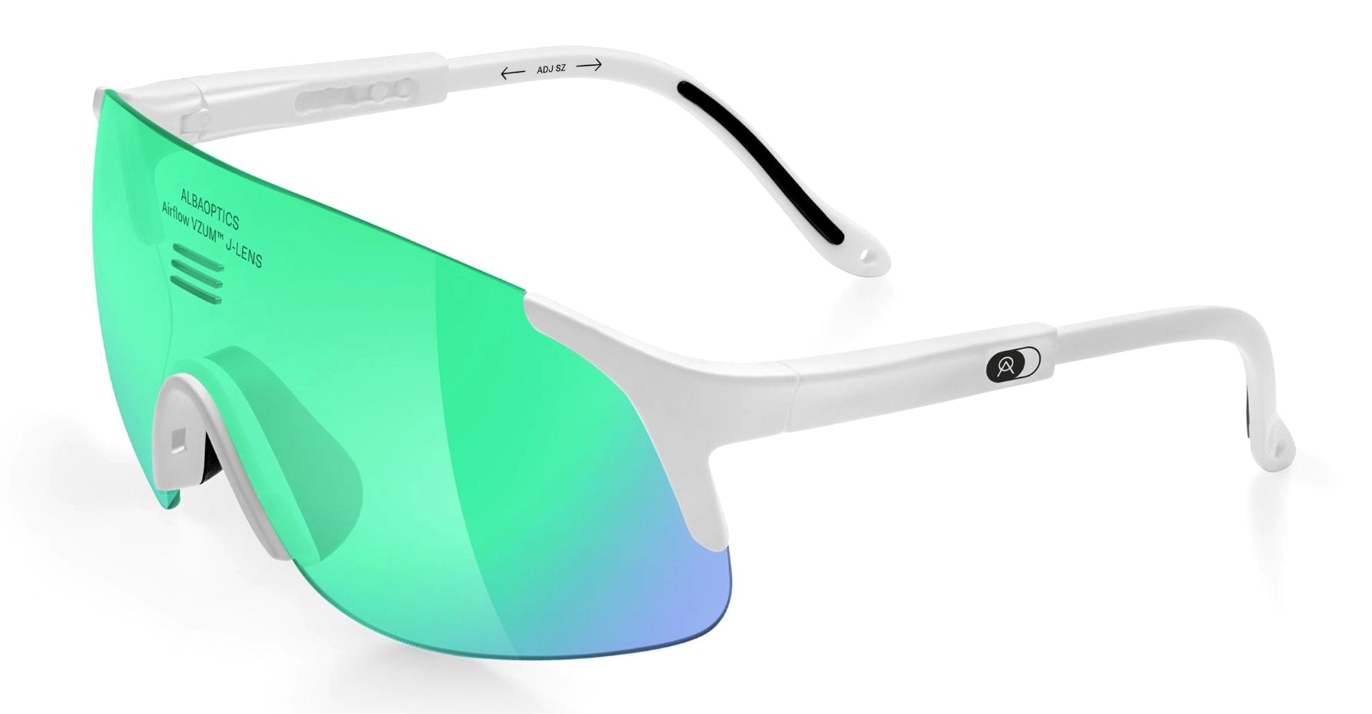 Ottica Mondello Roma - Alba Optics - 8050054516493 - JUMBO - WHITE / VZUM F-LENS BTL - Tr90 - shape Mask - White - EYEWEAR - SUNGLASSES - Unisex,Uomo,Donna,Women,Men - lens blue green - Made In Italy