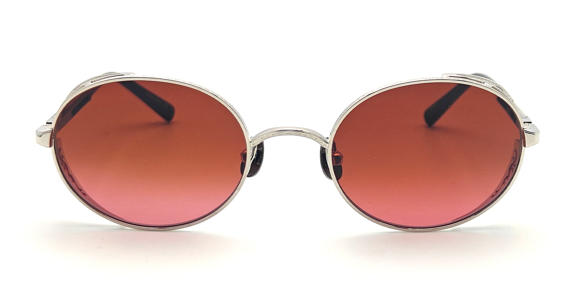 Ottica Mondello Roma - Matsuda - M3137.SG.PW.RED.51 - M3137 - PALLADIUM WHITE / RED COPPER - Titanium - shape Oval - Silver - EYEWEAR - SUNGLASSES - Unisex,Uomo,Donna,Women,Men - lens red - Made In Japan