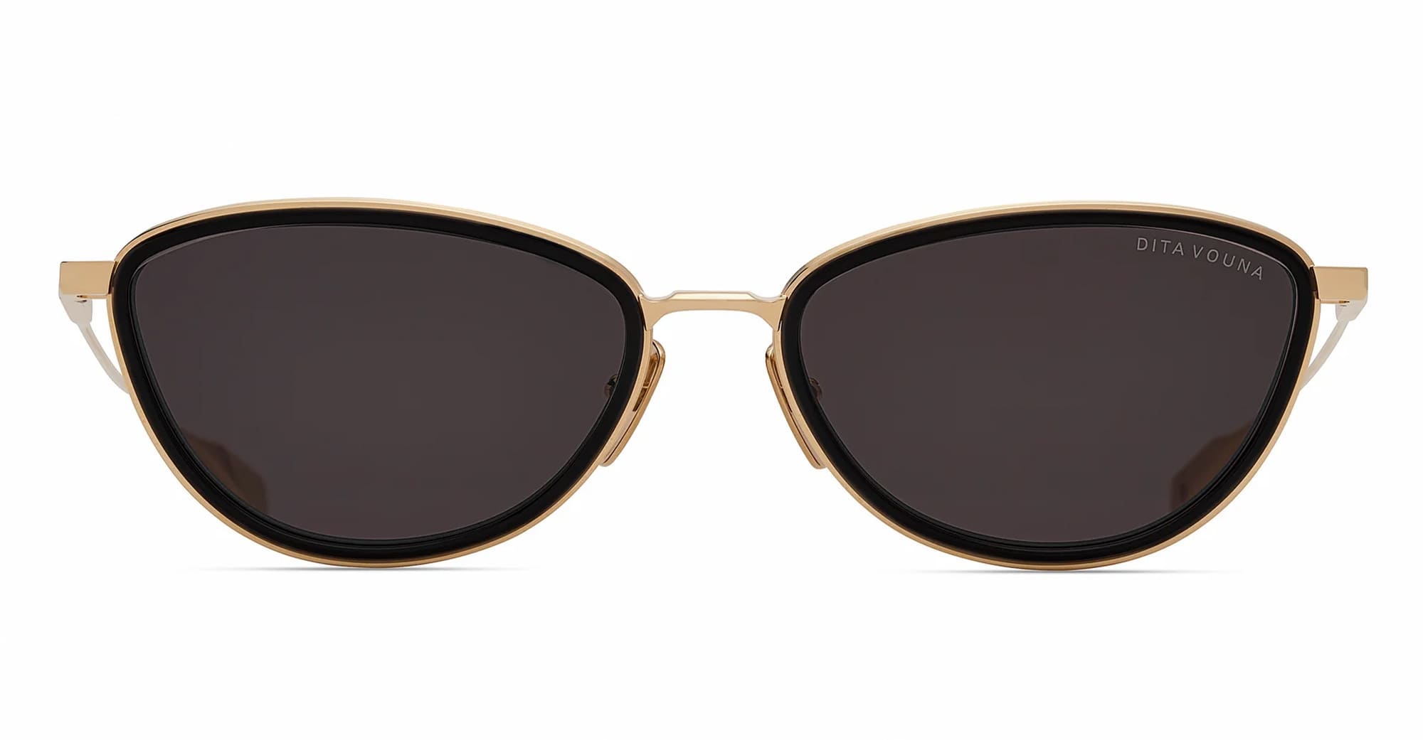  BLACK GLASS - Titanium - shape Oval - Gold - EYEWEAR - SUNGLASSES - Donna,Women - lens Grey - Made In Japan