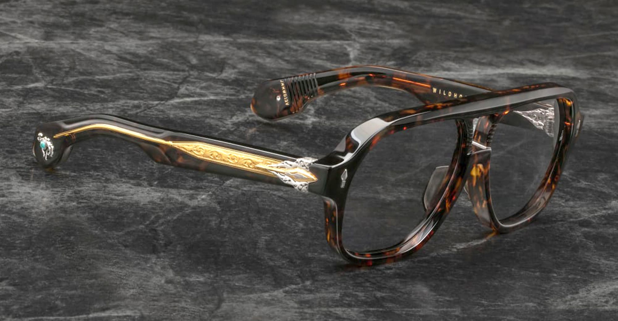 Ottica Mondello Roma - Jacques Marie Mage - JMMWD-13V - LAST FRONTIER VI - WILDHORSE- BEAU - Acetate - shape Navigator - Tortoise - EYEWEAR - SUNGLASSES - Uomo,Men - lens Grey - Made In Japan