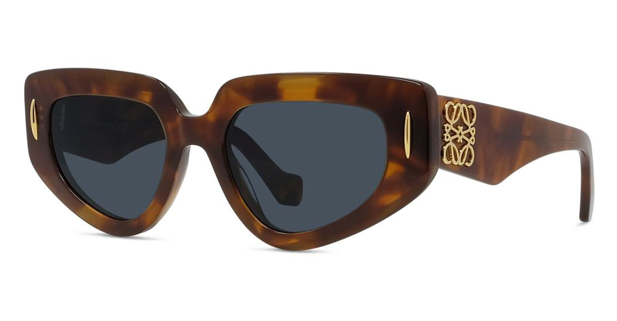 Ottica Mondello Roma - Loewe - LW40160I5153V - ANAGRAM LW40160I-53V - HAVANA - Acetate - shape Geometric - Havana - EYEWEAR - SUNGLASSES - Donna,Women - lens Blue - Made In Italy