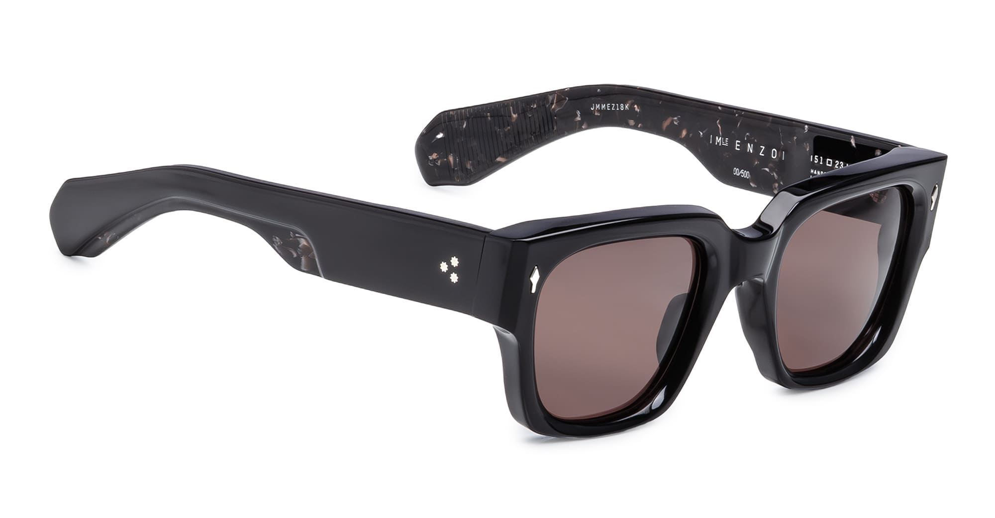 Ottica Mondello Roma - Jacques Marie Mage - JMMEZ-18K - ENZO - WILLOW - Acetate - shape Squared - Black - EYEWEAR - SUNGLASSES - Unisex,Uomo,Donna,Women,Men - lens Brown - Made In Japan