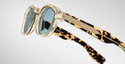 Ottica Mondello Roma - Jacques Marie Mage - JMMZP-10Y3 - DECADE COLLECTION: ZEPHIRIN - DUN - Acetate - shape Squared - beige - EYEWEAR - SUNGLASSES - Uomo,Men - lens Blue - Made In Japan