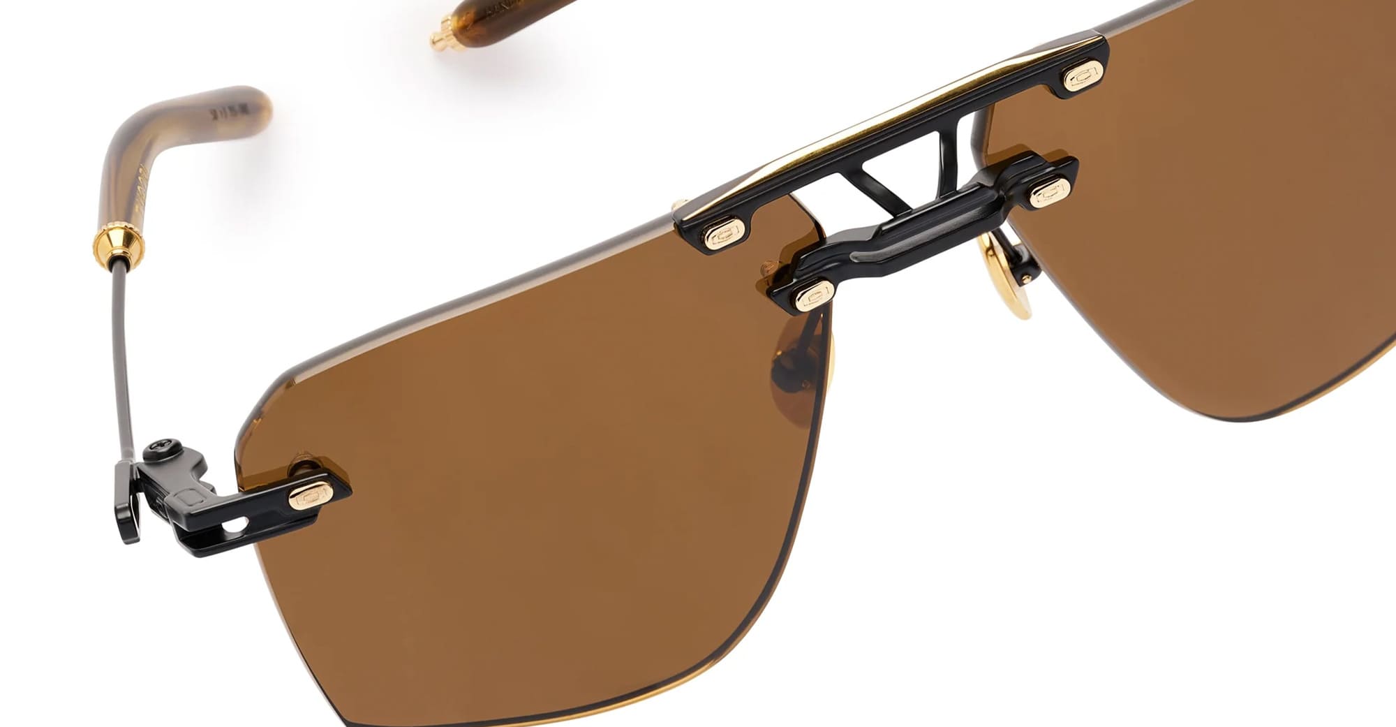 Ottica Mondello Roma - T HENRI - STR - SPEKTRE - TRAVERSE - Titanium - shape Squared - Black, gold - EYEWEAR - SUNGLASSES - Unisex,Uomo,Donna,Women,Men - lens Brown - Made In Japan
