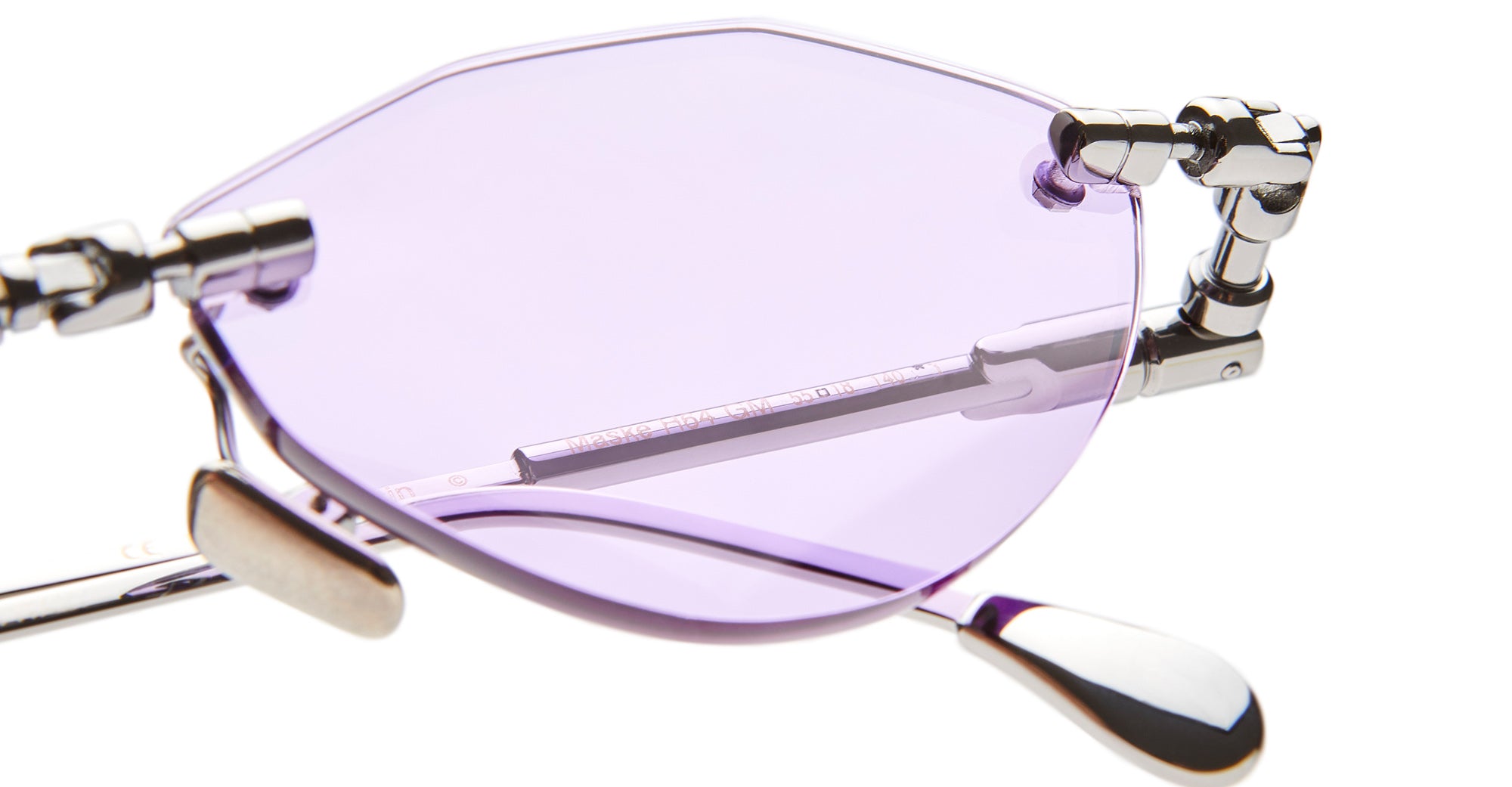 Ottica Mondello Roma - Kuboraum - KRSH64GM0000004L - MASK H64 - GUNMETAL - Metal - shape Cat-eye - grey - EYEWEAR - SUNGLASSES - Unisex,Uomo,Donna,Women,Men - lens violet - Made In Italy