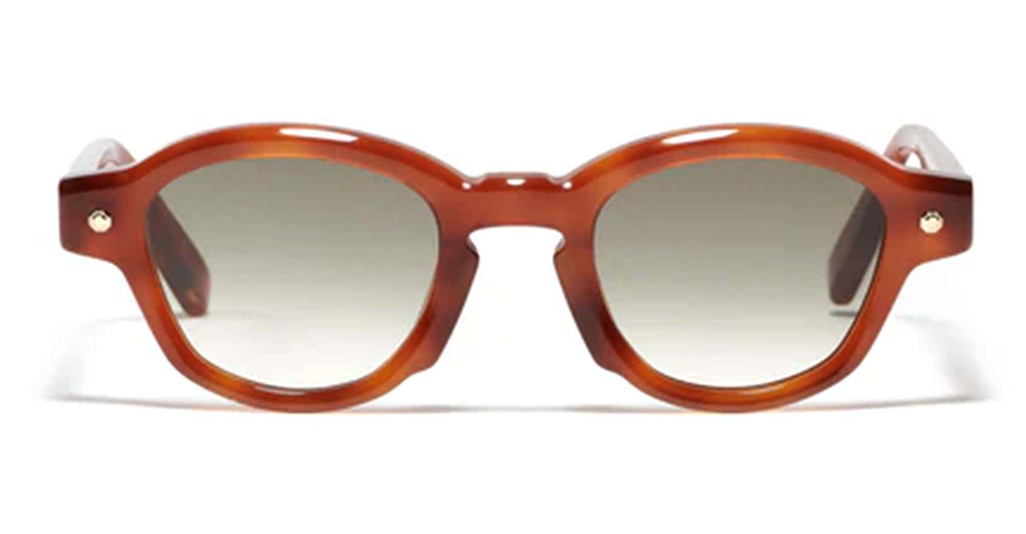Ottica Mondello Roma - John Dalia - P10-C123 - PROJECT 10 -  C123 Cognac / Rose Gold - Acetate - shape Pantos - brown - EYEWEAR - SUNGLASSES - Unisex,Uomo,Donna,Women,Men - lens Gradient green - Made In France