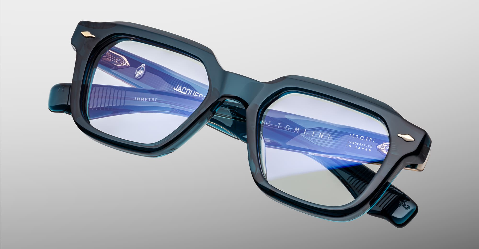 Ottica Mondello Roma - Jacques Marie Mage - JMMPTRX-9F - TOMLIN - INDIGO RX - Acetate - shape Squared - blue - EYEWEAR - EYEGLASSES - Unisex,Uomo,Donna,Women,Men - lens Clear - Made In Japan