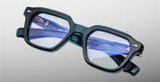 Ottica Mondello Roma - Jacques Marie Mage - JMMPTRX-9F - TOMLIN - INDIGO RX - Acetate - shape Squared - blue - EYEWEAR - EYEGLASSES - Unisex,Uomo,Donna,Women,Men - lens Clear - Made In Japan
