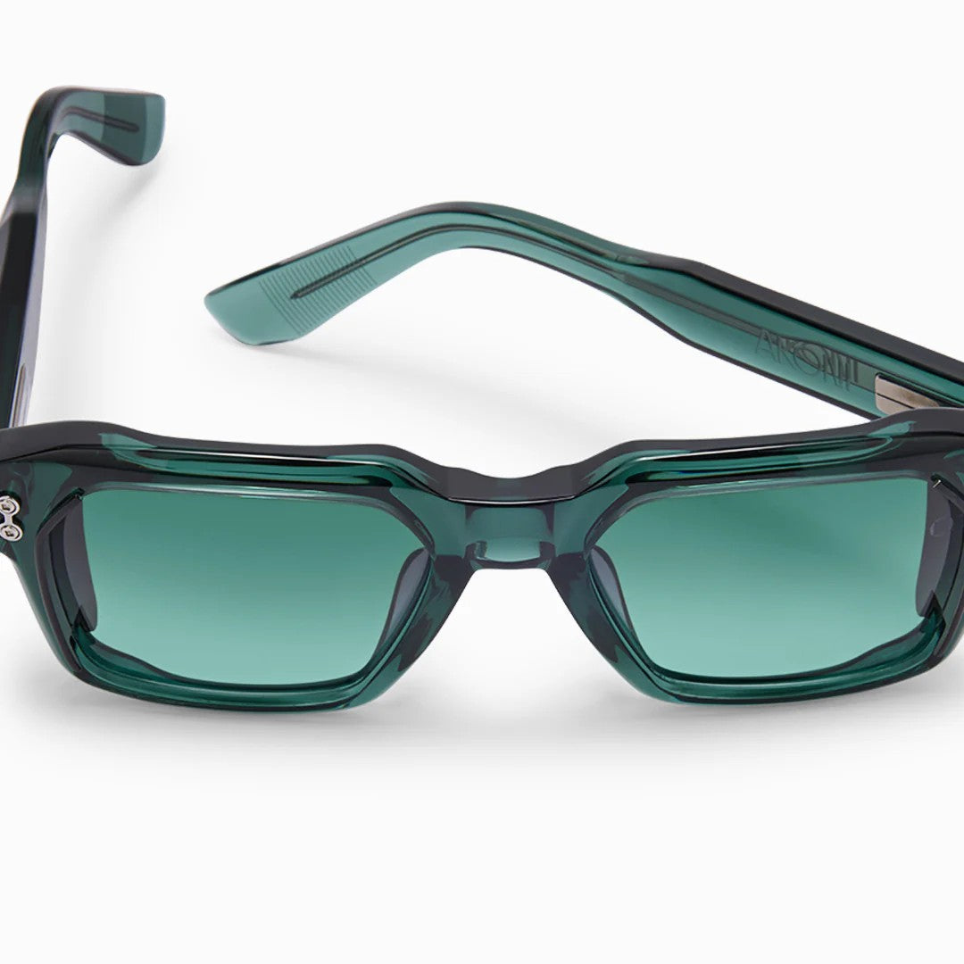 Ottica Mondello Roma - Akoni - AKS-535B-54 - PEGASUS-TWO - CRYSTAL EMERALD GREEN - Acetate, titanium - shape Squared - green - EYEWEAR - SUNGLASSES - Unisex,Uomo,Donna,Women,Men - lens Gradient green - Made In Japan