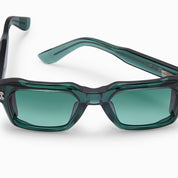 Ottica Mondello Roma - Akoni - AKS-535B-54 - PEGASUS-TWO - CRYSTAL EMERALD GREEN - Acetate, titanium - shape Squared - green - EYEWEAR - SUNGLASSES - Unisex,Uomo,Donna,Women,Men - lens Gradient green - Made In Japan