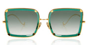 Ottica Mondello Roma - Anna-Karin Karlsson - S201-4505 - WHITE MOON - Emerald - acetate, stainless steel - shape Squared - gold, green - EYEWEAR - SUNGLASSES - Donna,Women - lens Gradient green - Made In Japan