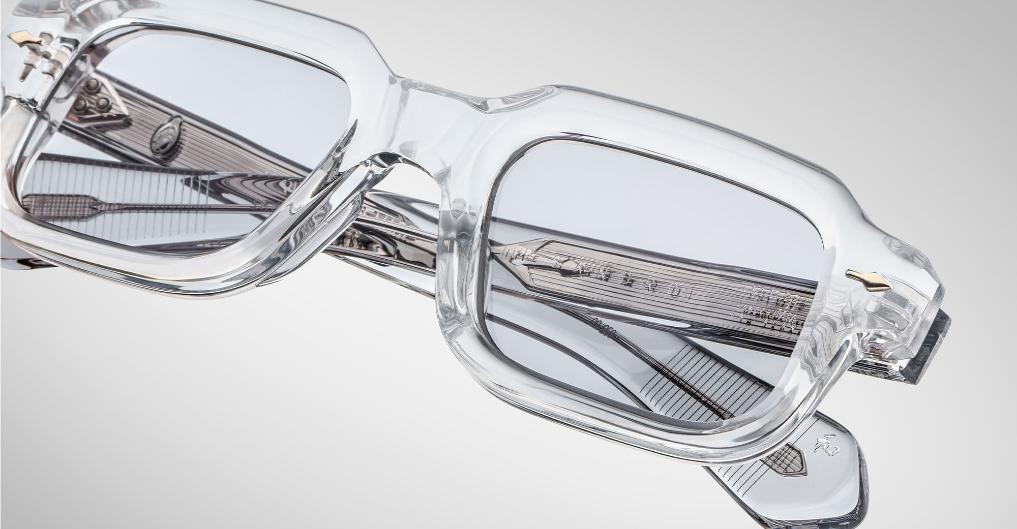Ottica Mondello Roma - Jacques Marie Mage - JMMSN-15Z - SANDRO - SULFUR - Acetate - shape Rectangular - transparent - EYEWEAR - SUNGLASSES - Unisex,Uomo,Donna,Women,Men - lens Grey - Made In Japan