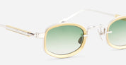 Ottica Mondello Roma - Sato - Aquila-P-YG-1 - AQUILA - PLATINUM / YELLOW GOLD - Acetate, titanium - shape Oval - silver, gold - EYEWEAR - SUNGLASSES - Unisex,Uomo,Donna,Women,Men - lens Gradient green - Made In Japan