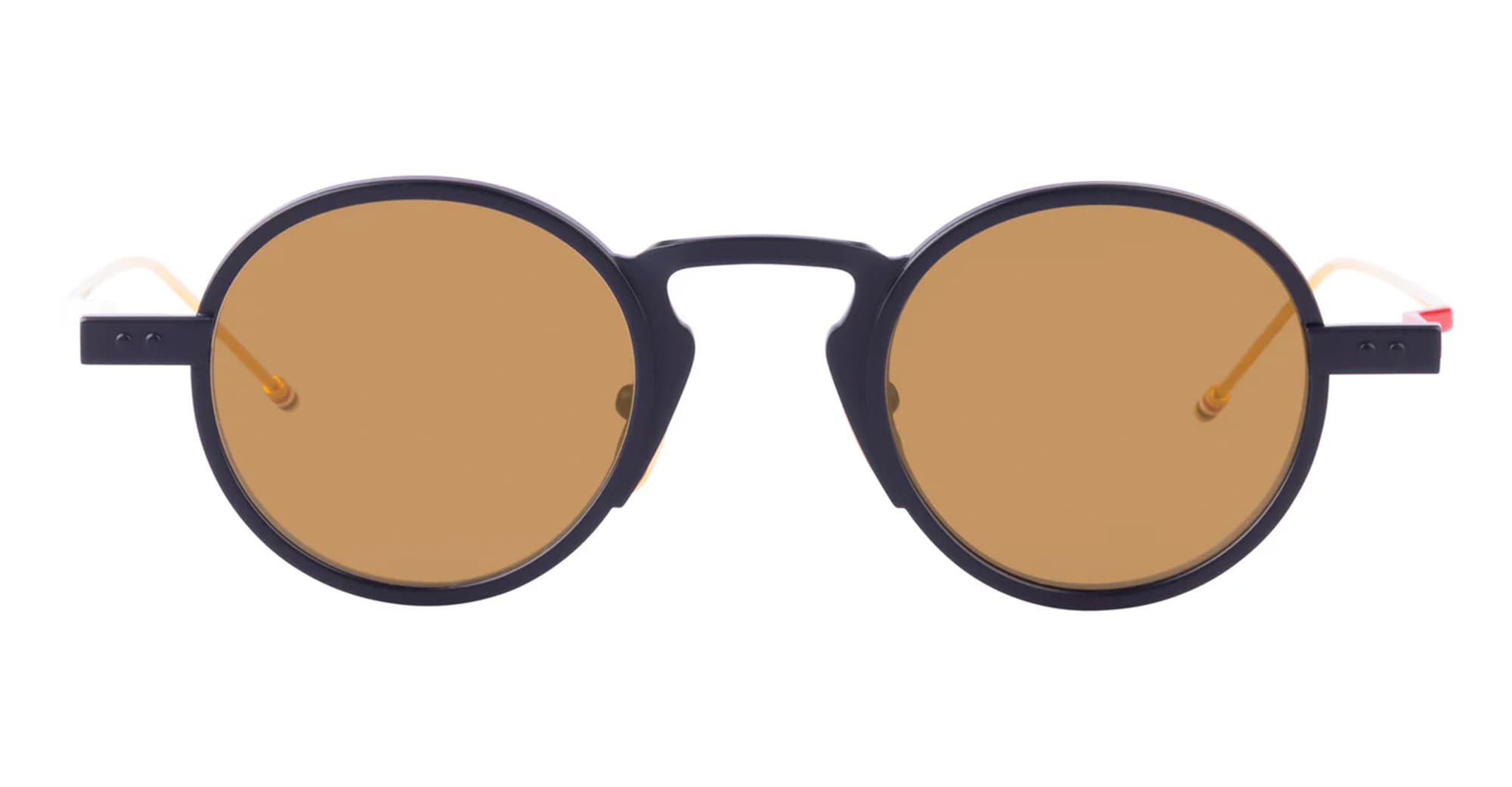 Ottica Mondello Roma - Thom Browne - UES931A-G0001-410-43 - ROUND - GOLD / NAVY / RED / WHITE - Titanium - shape Round - blue - EYEWEAR - SUNGLASSES - Uomo,Men - lens Gold - Made In Japan