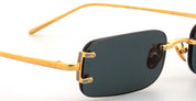 Ottica Mondello Roma - LINDA FARROW - LFL1131C1SUN - TAYLOR - YELLOW GOLD / GREEN LENS - Titanium - shape Rectangular - Gold - EYEWEAR - SUNGLASSES - Donna,Women - lens Green - Made In Japan