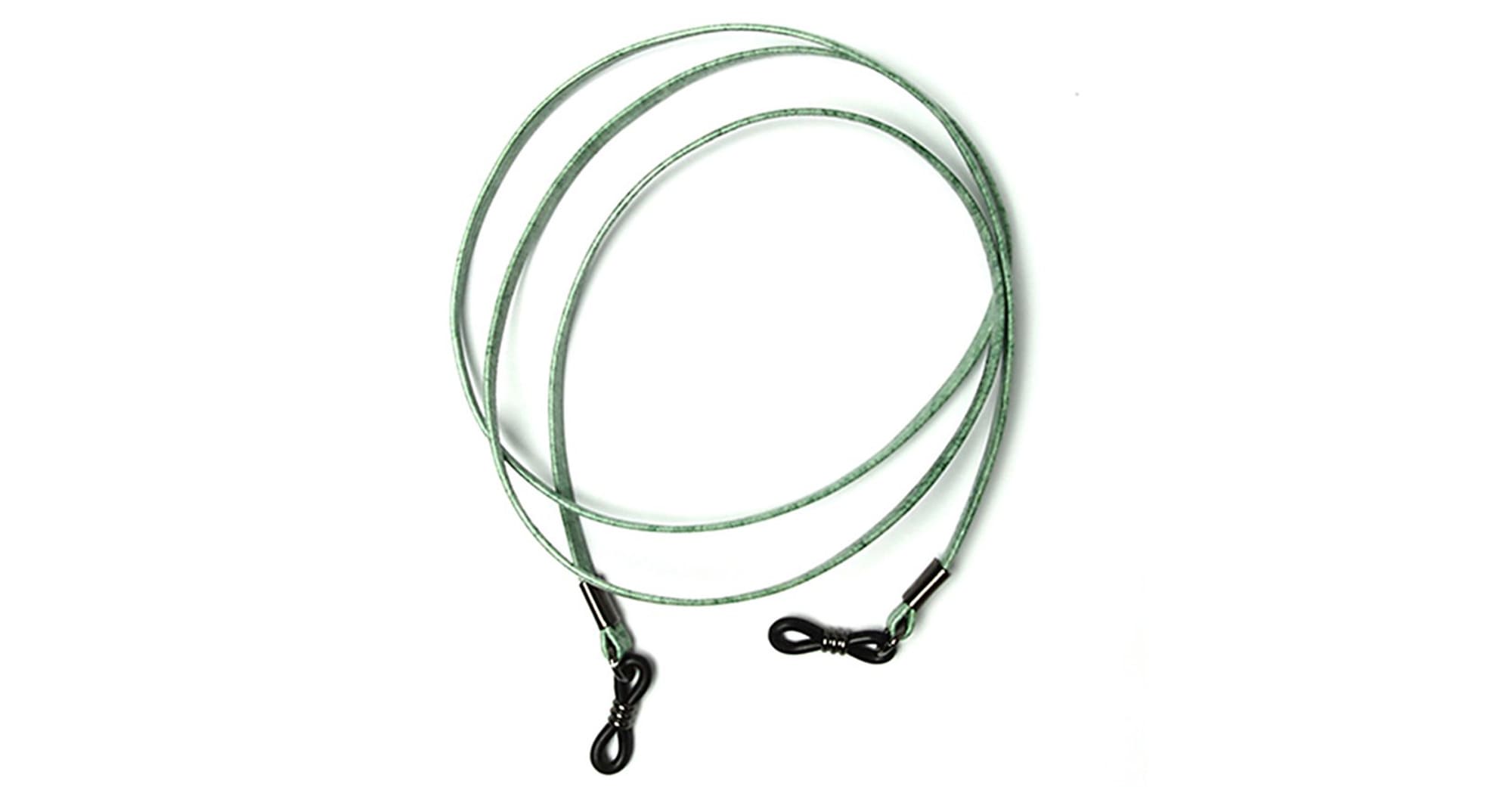 Leather cord brush art glass - green