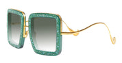 Ottica Mondello Roma - Anna-Karin Karlsson - S211-5203 - BEAMING SKY - Emerald - acetate, stainless steel - shape Squared - gold, green - EYEWEAR - SUNGLASSES - Donna,Women - lens Gradient grey - Made In Japan