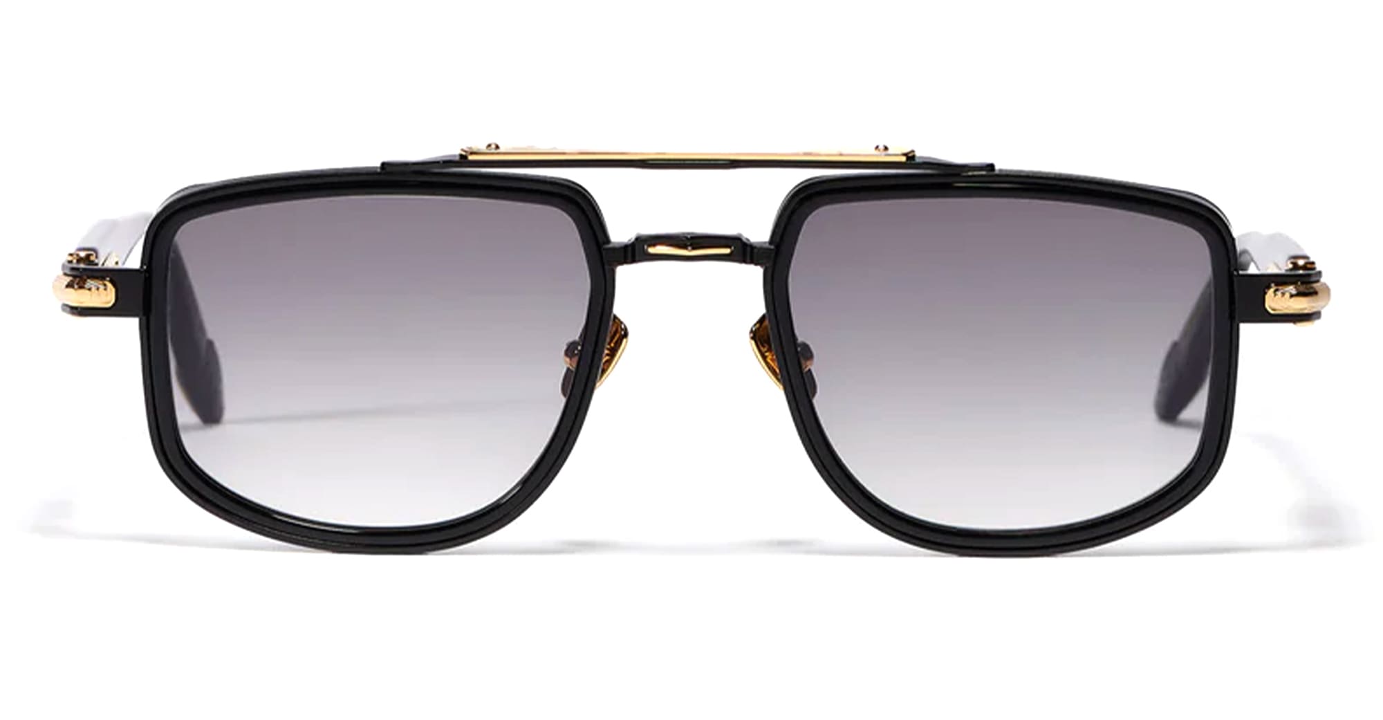 Ottica Mondello Roma - John Dalia - KAI-C302 - KAÏ - C302 Shiny Black / Carbon / Yellow Gold - Metal - shape Geometric - Black, gold - EYEWEAR - SUNGLASSES - Unisex,Uomo,Donna,Women,Men - lens Gradient grey - Made In France