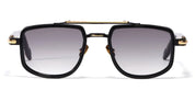 Ottica Mondello Roma - John Dalia - KAI-C302 - KAÏ - C302 Shiny Black / Carbon / Yellow Gold - Metal - shape Geometric - Black, gold - EYEWEAR - SUNGLASSES - Unisex,Uomo,Donna,Women,Men - lens Gradient grey - Made In France