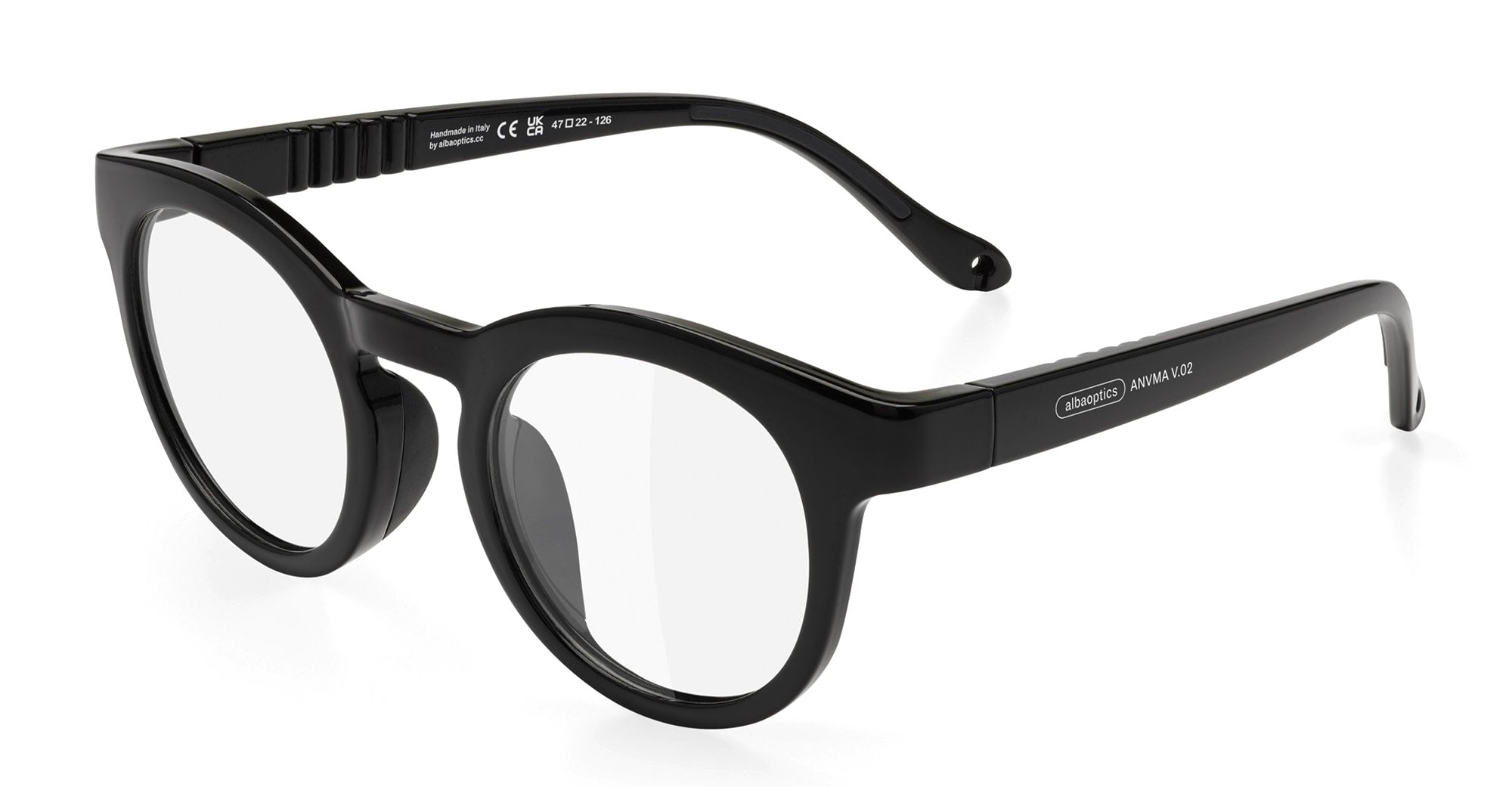Ottica Mondello Roma - Alba Optics - 8050054517193 - ANVMA V.02 - BLACK RX - Tr90 - shape Panto - Black - EYEWEAR - EYEGLASSES - Unisex,Uomo,Donna,Women,Men - lens Clear - Made In Italy
