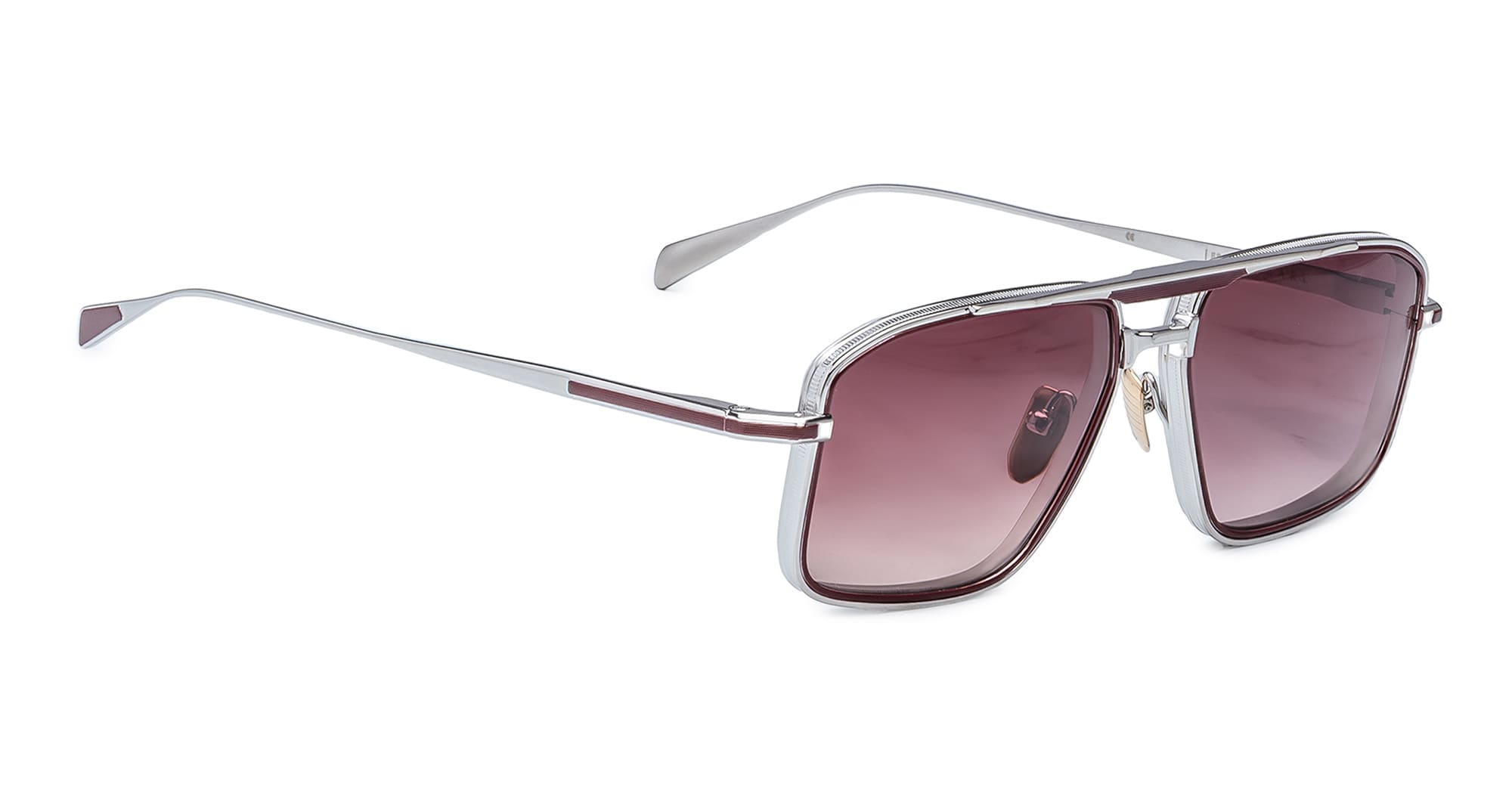 Ottica Mondello Roma - Jacques Marie Mage - JMMER-17H - EARL - BORDEAUX - Titanium - shape Navigator - Silver - EYEWEAR - SUNGLASSES - Uomo,Men - lens burgundy - Made In Japan